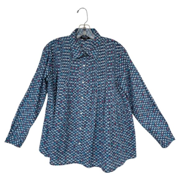 Fragonard Pleated Cotton Blouse - Picture 1 of 4